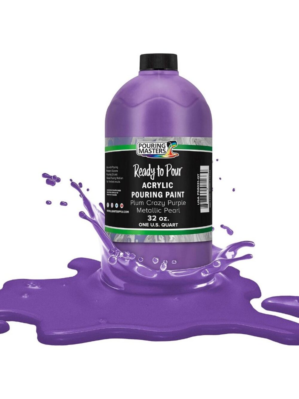 Vibrant Plum Purple Metallic Pearl 32oz Acrylic Pouring Paint for Art Projects